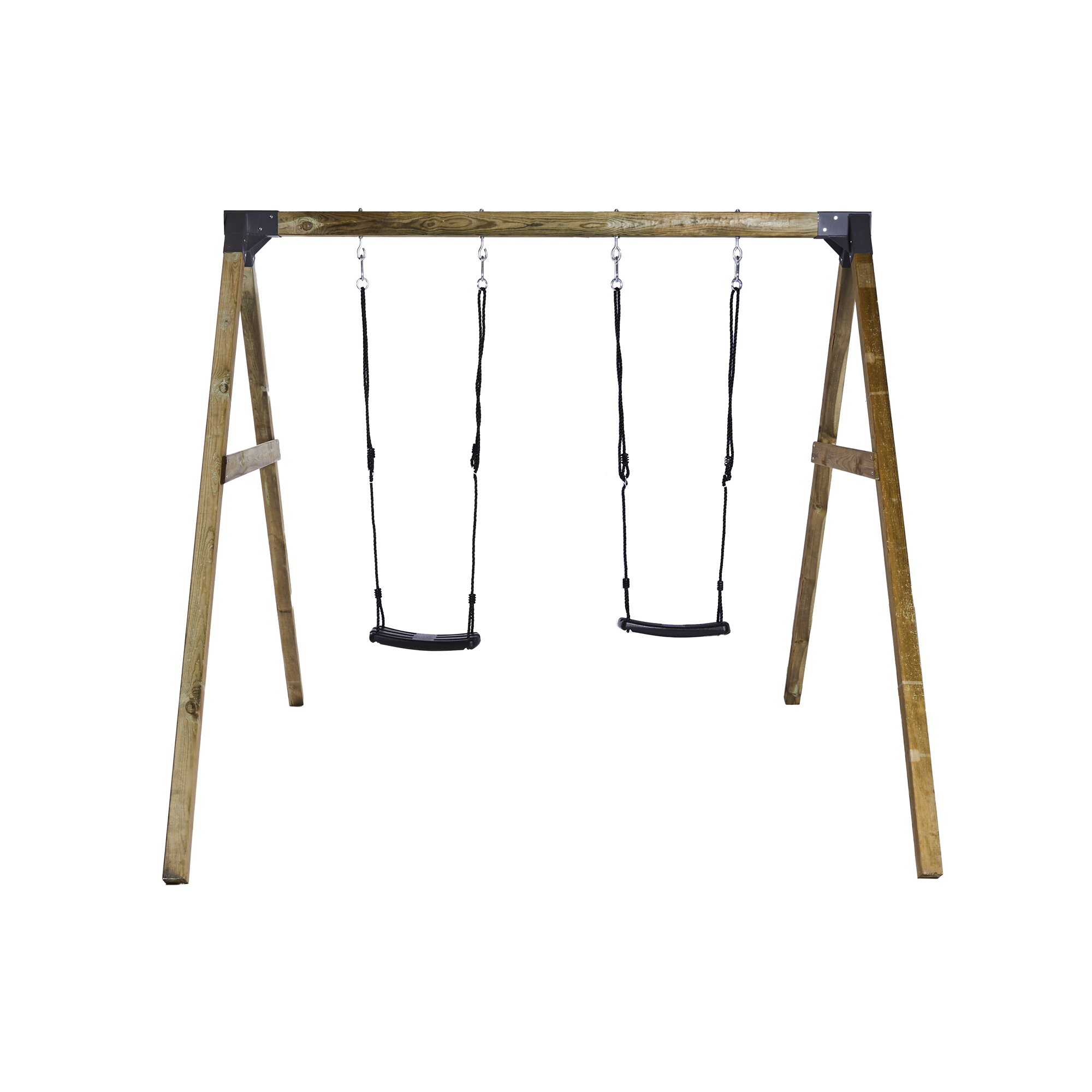 Gungställning Nordic Play Med 2 Svarta Gungsitsar