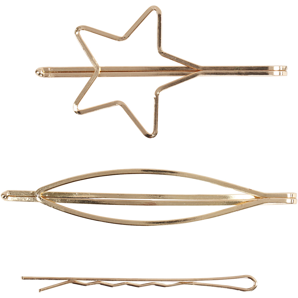 Hårspännen Creativ Company Förgylld, 70xB: 32 mm 3 st/1 Förp