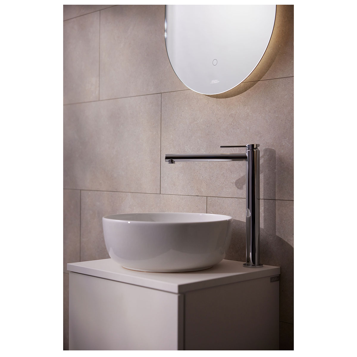 Badrumsspegel Miller Badrum Ambient Touch Oval