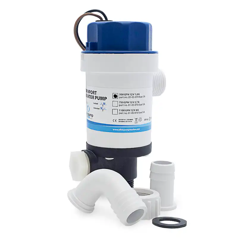 Pump Albin Group Marine Twinport Aerator 750 GPH 12V