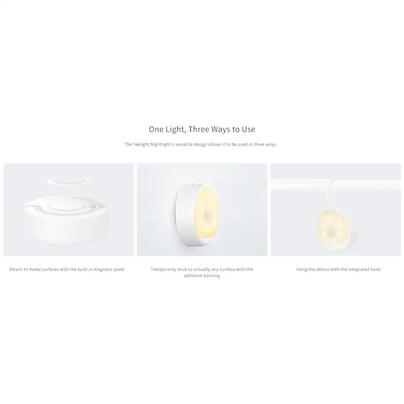 Nattlampa Yeelight Motion Sensor, Vit- Smart Belysning