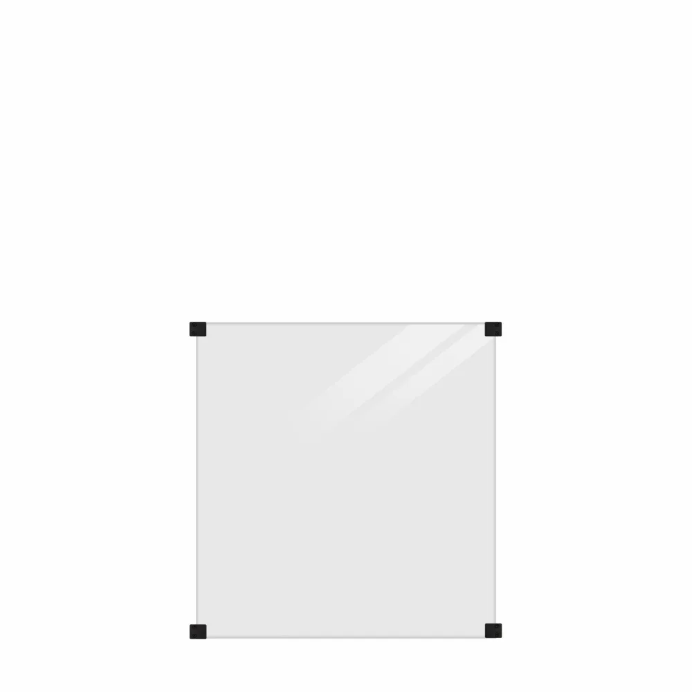 Glasstaket PLUS Härdat till Runda Stolpar 90 x 91 cm Rökigt Gråsvart Glas