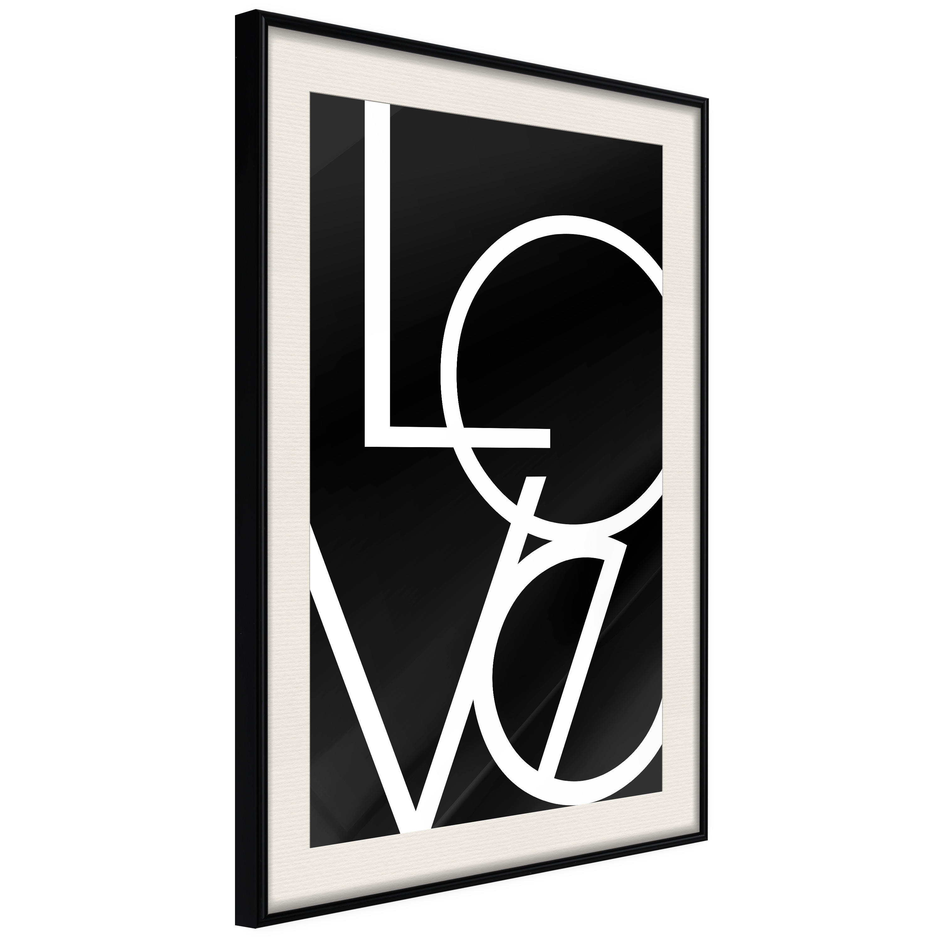 Affisch - Black and White: Love [Poster] 40x60 Svart ram med passepartout, 40x60 cm