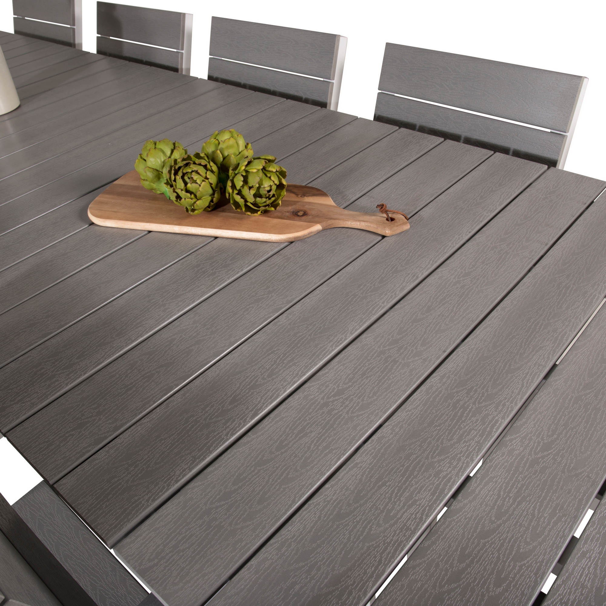 Levels Dining Table 224/324*100 - White Alu / Grey Aintwood Vit/Grå