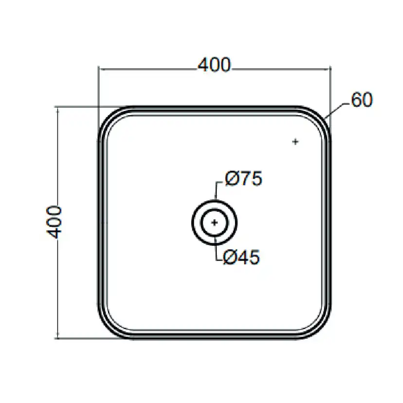 Tvättställ Lavabo Mate Slim 400x400 mm