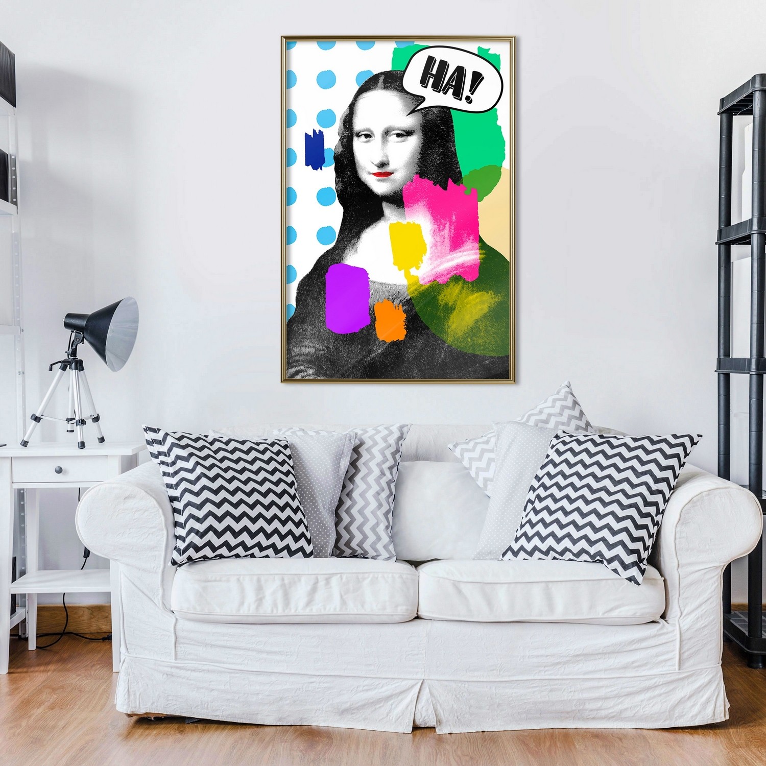 Affisch - Mona Lisa Pop-art [Poster] 20x30 Guld ram, 20x30 cm