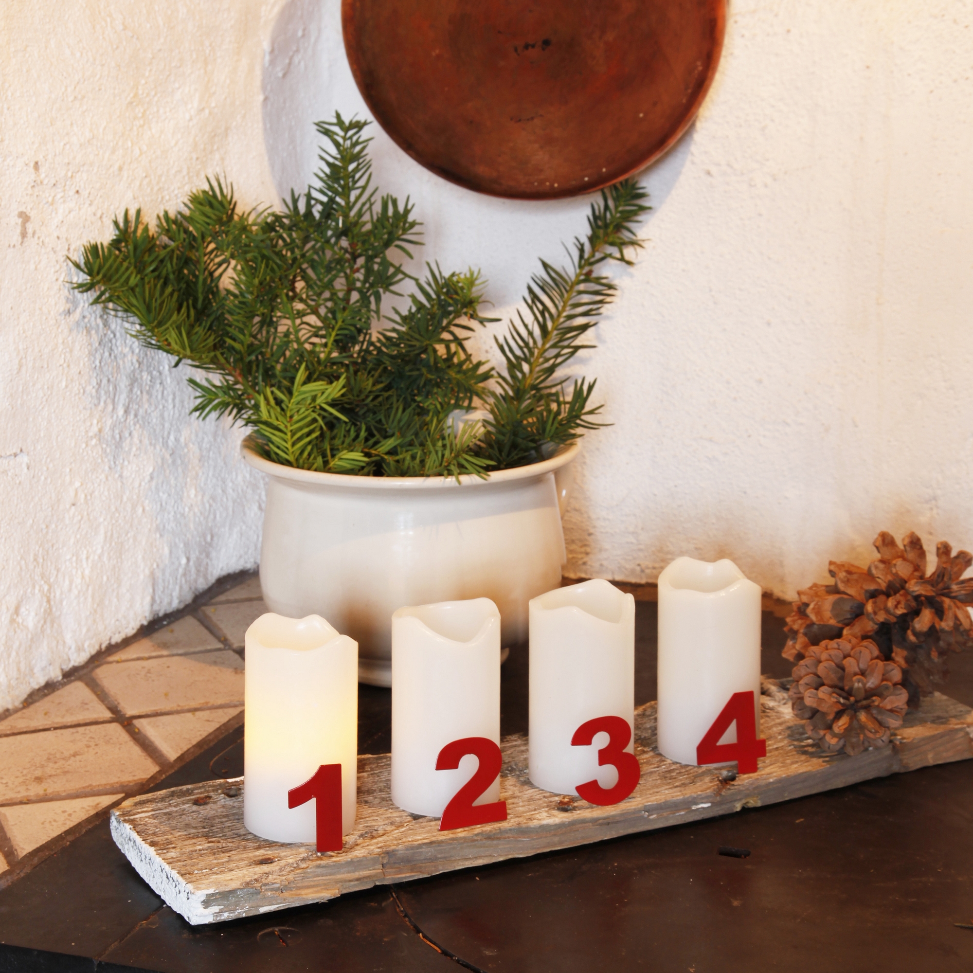 Blockljus Star Trading Advent LED 4-pack