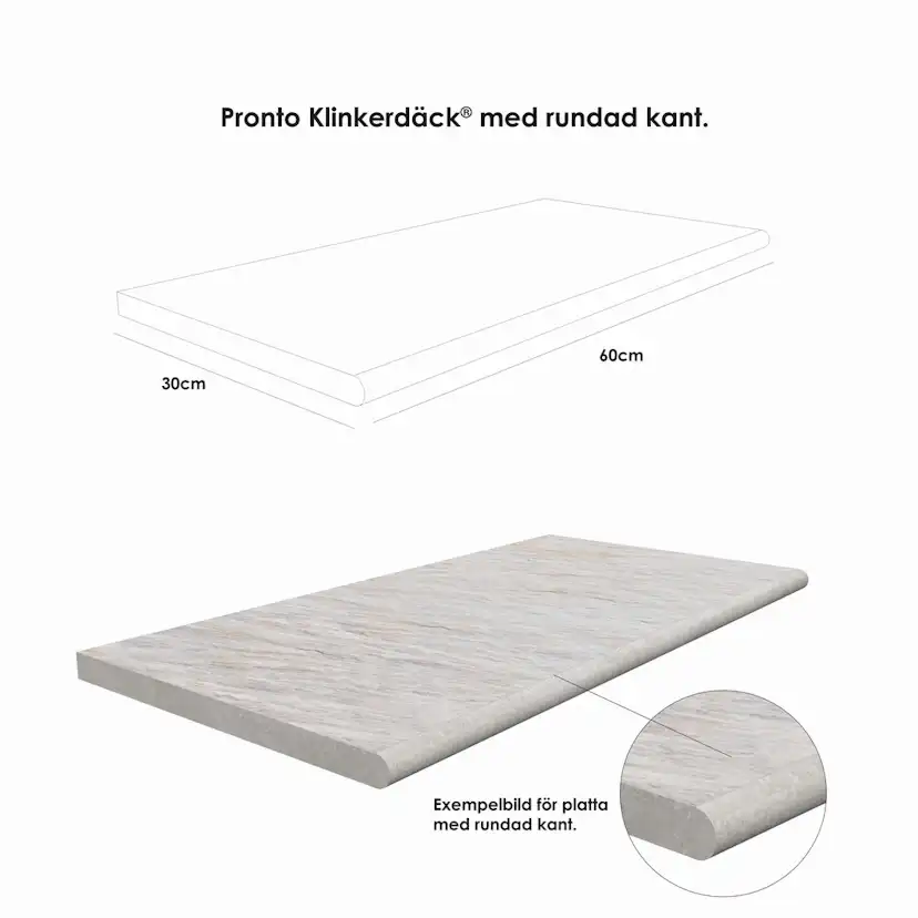 Poolkant/Trappsteg Pronto Klinkerdäck Iris Crono 60x30 cm
