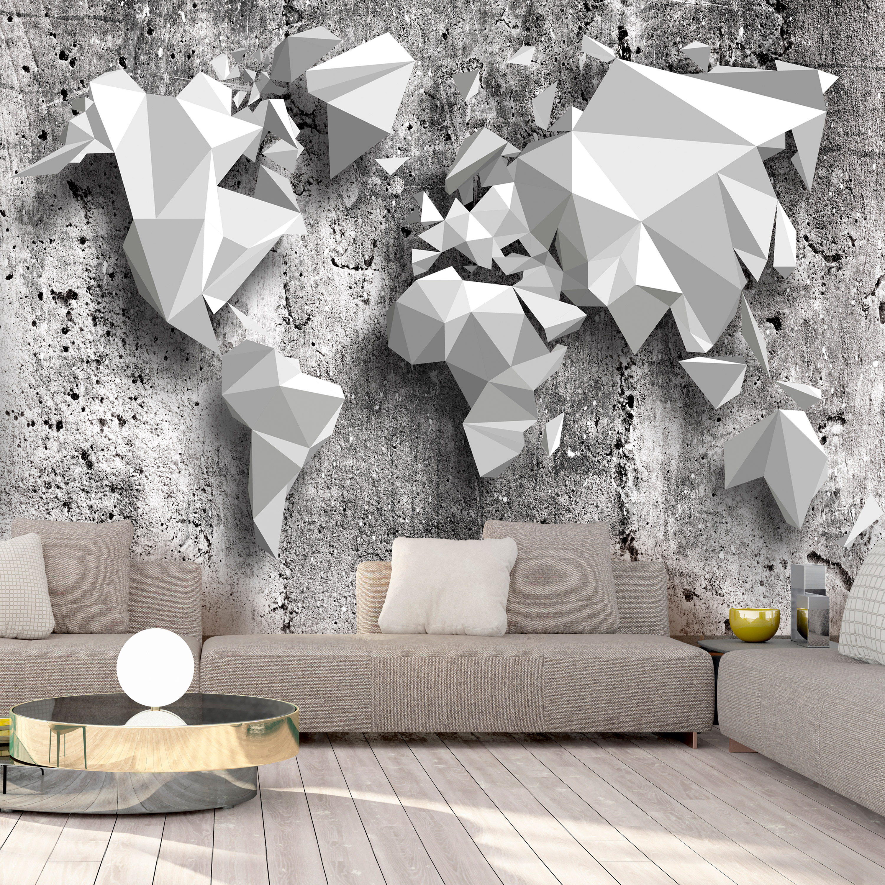 Fototapet Arkiio Självhäftande World Map Origami