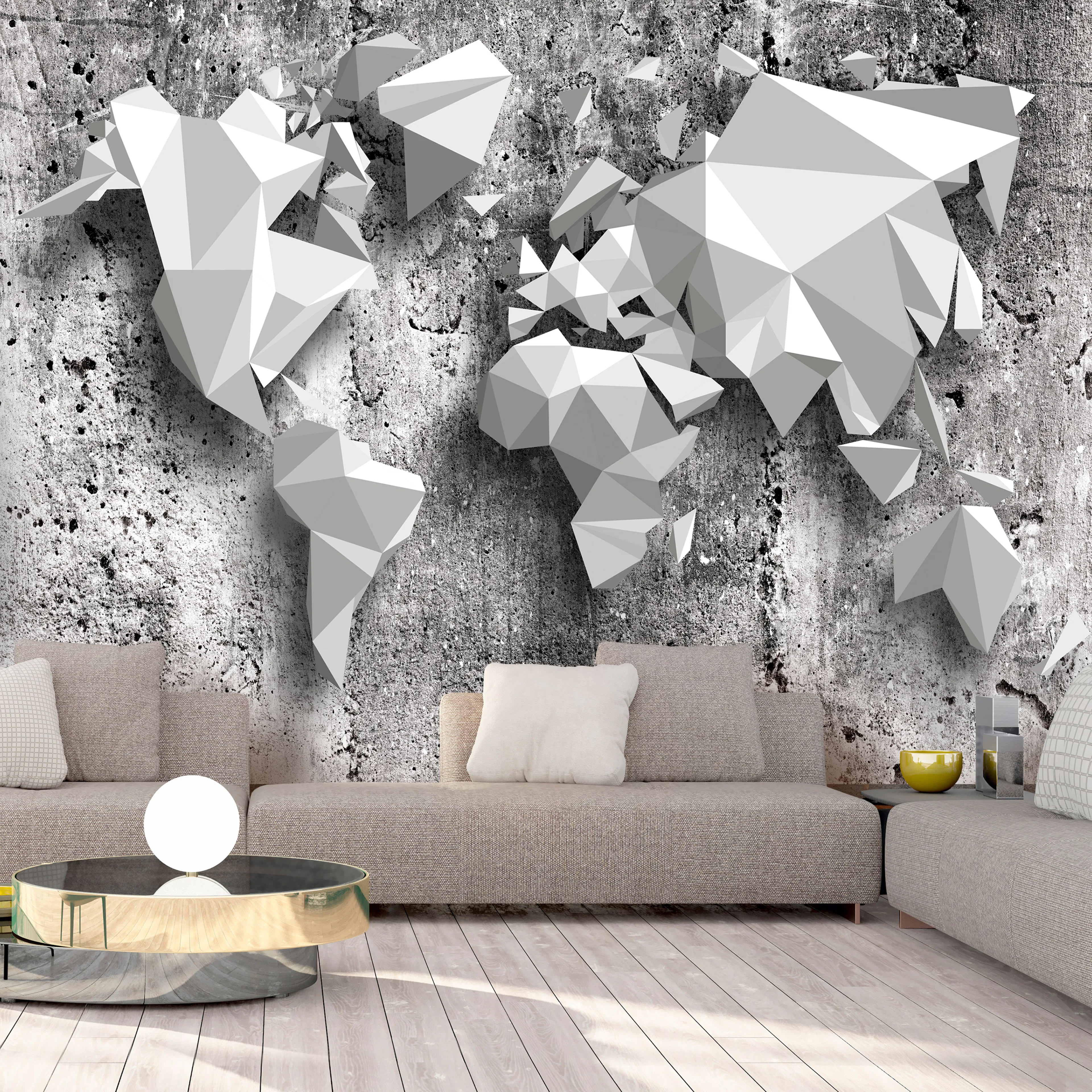 Fototapet Arkiio Självhäftande World Map Origami