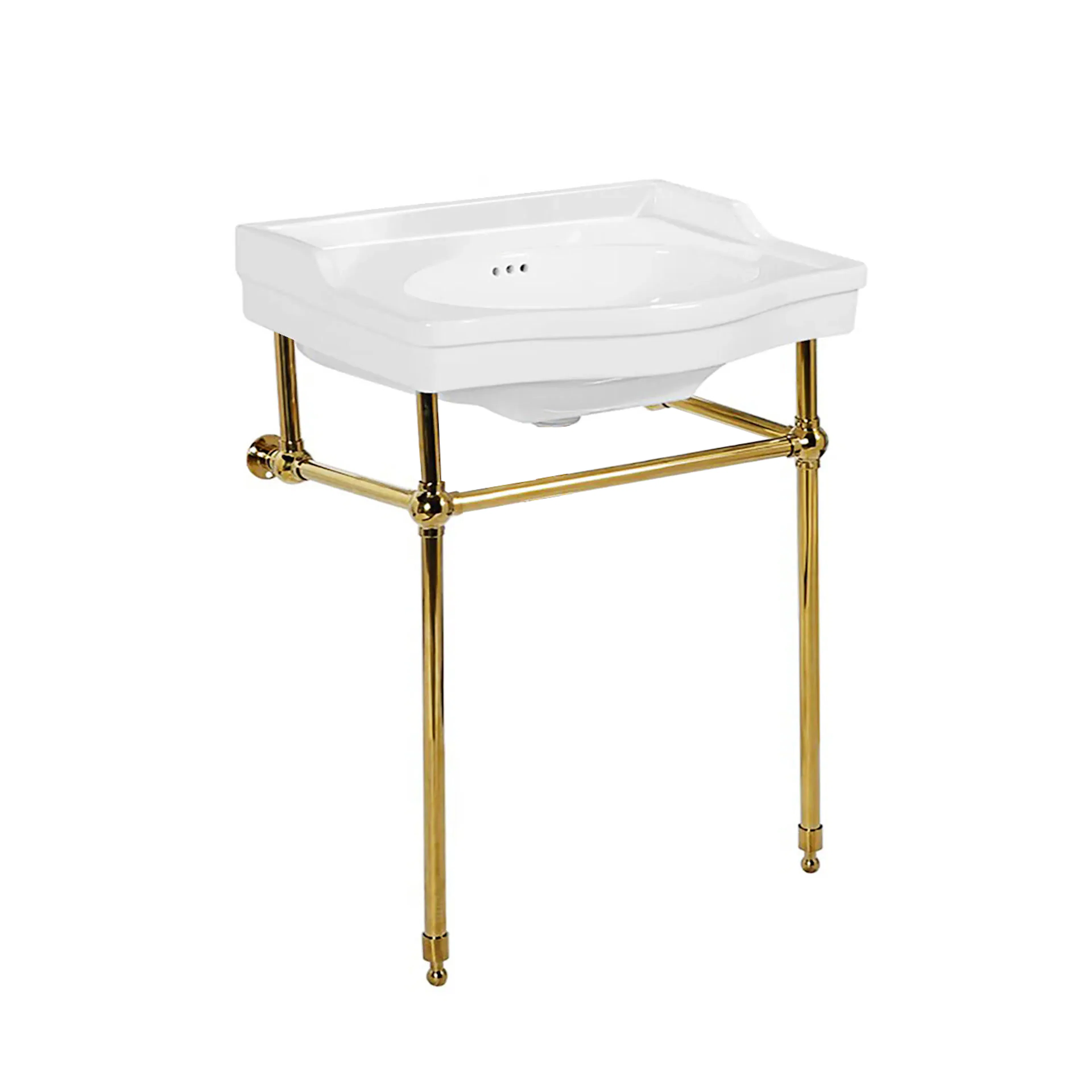 Tvättställ Handfat 63cm Med Guldben - Windsor 630x900x500 mm, Guld