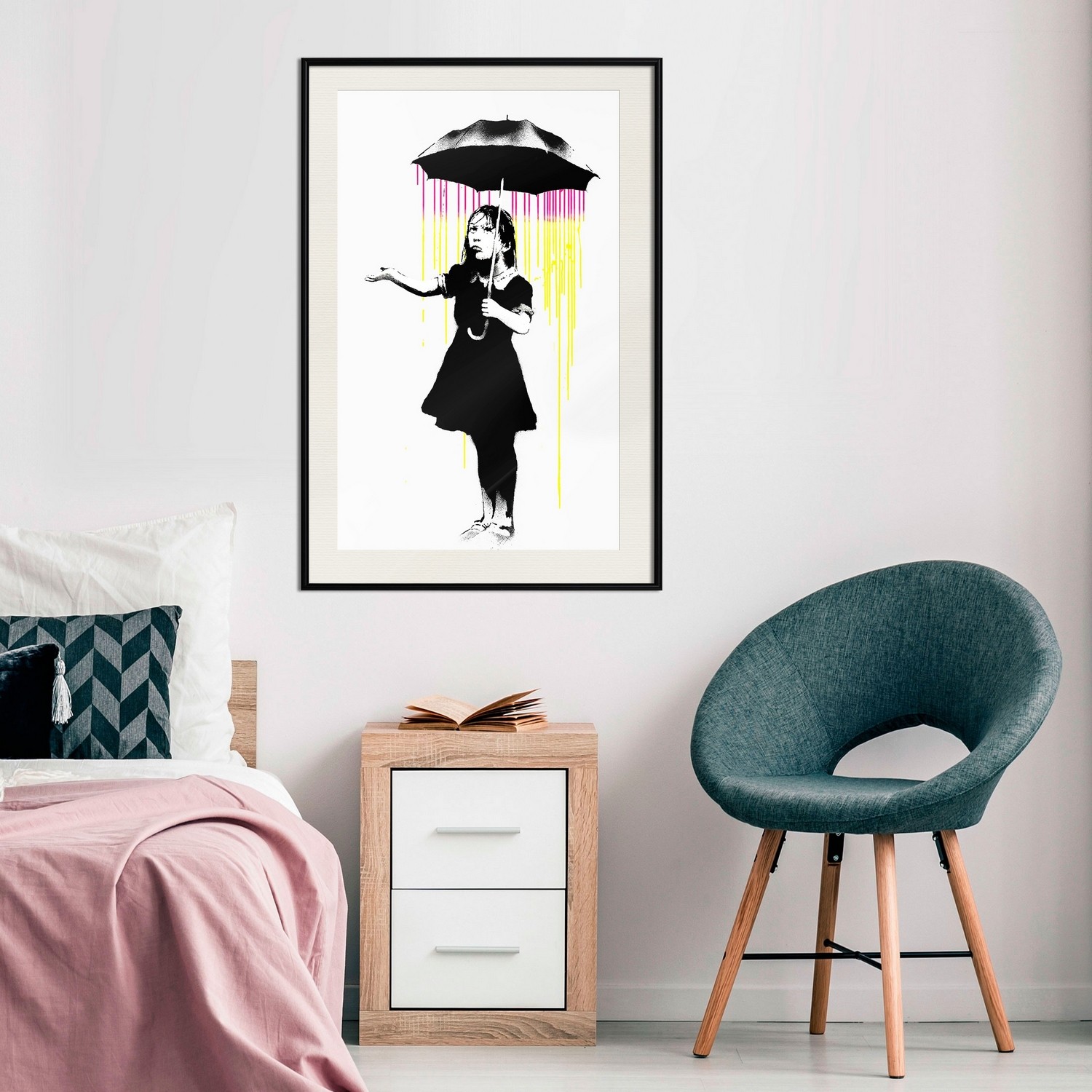 Poster Artgeist Affisch Girl with Umbrella