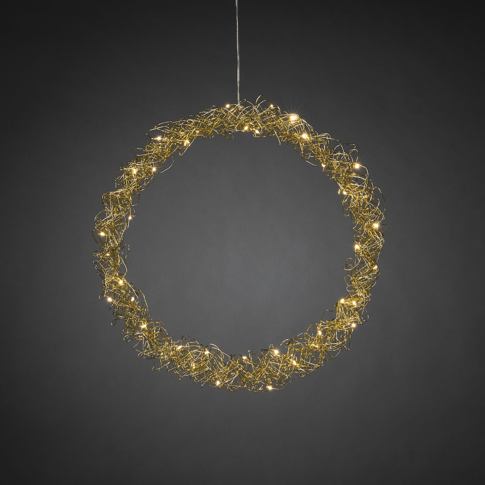 Krans mässing, 45 cm 40 LED Mässing