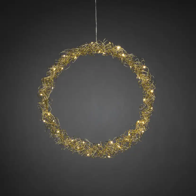 Krans mässing, 45 cm 40 LED Mässing
