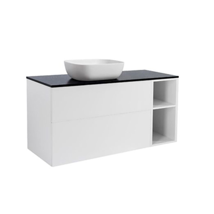 A IS90+30Ö VIT BS SV+TS REKVIT Färg: Vit, Färg Tvättställ: Vit, Färg Bänkskiva: Svart, Rektangulär Form, Storlek: 740x1210 mm