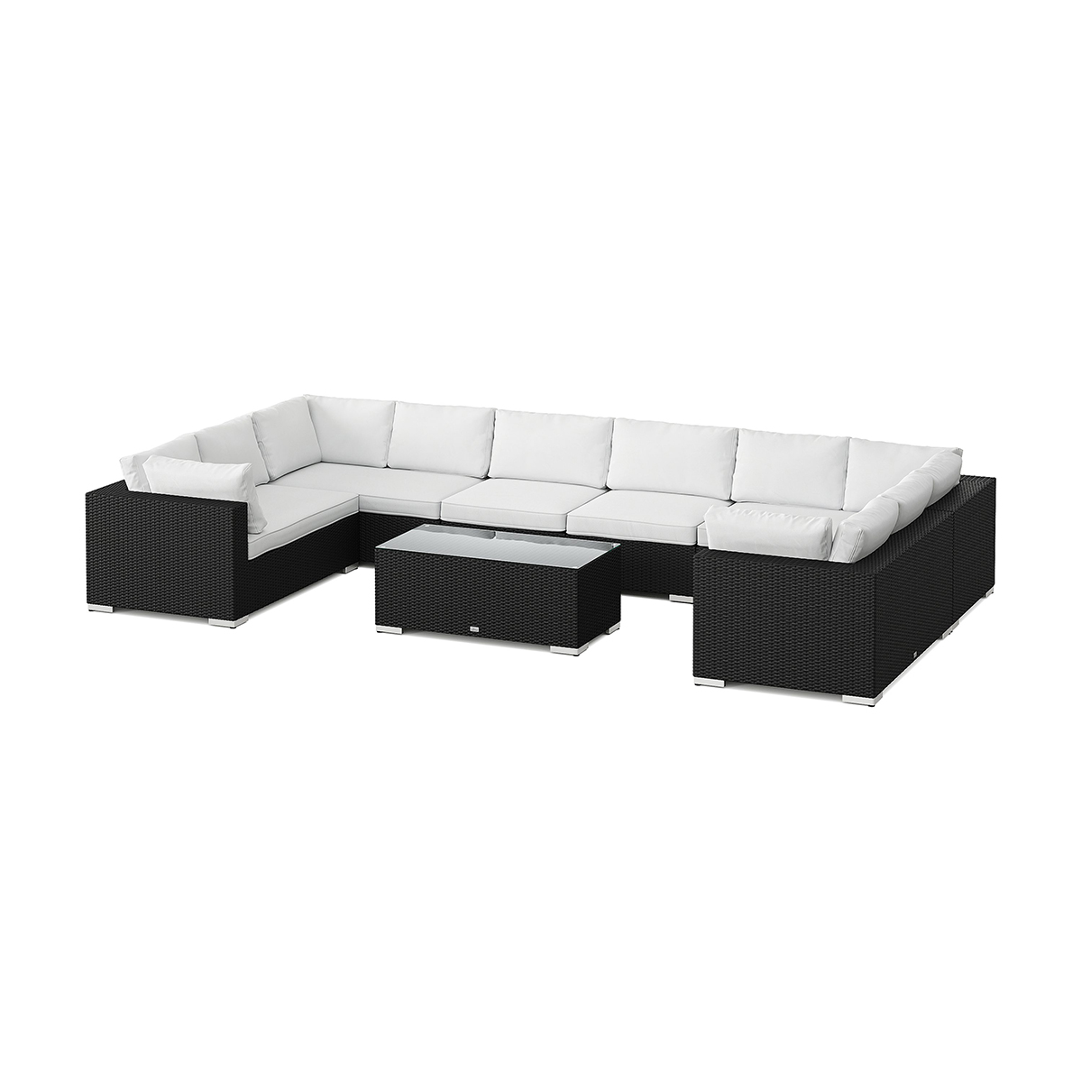 Loungegrupp Comfort Garden Bahamas U-formad utomhus loungegrupp med stängt avslut, 10-sits med bord