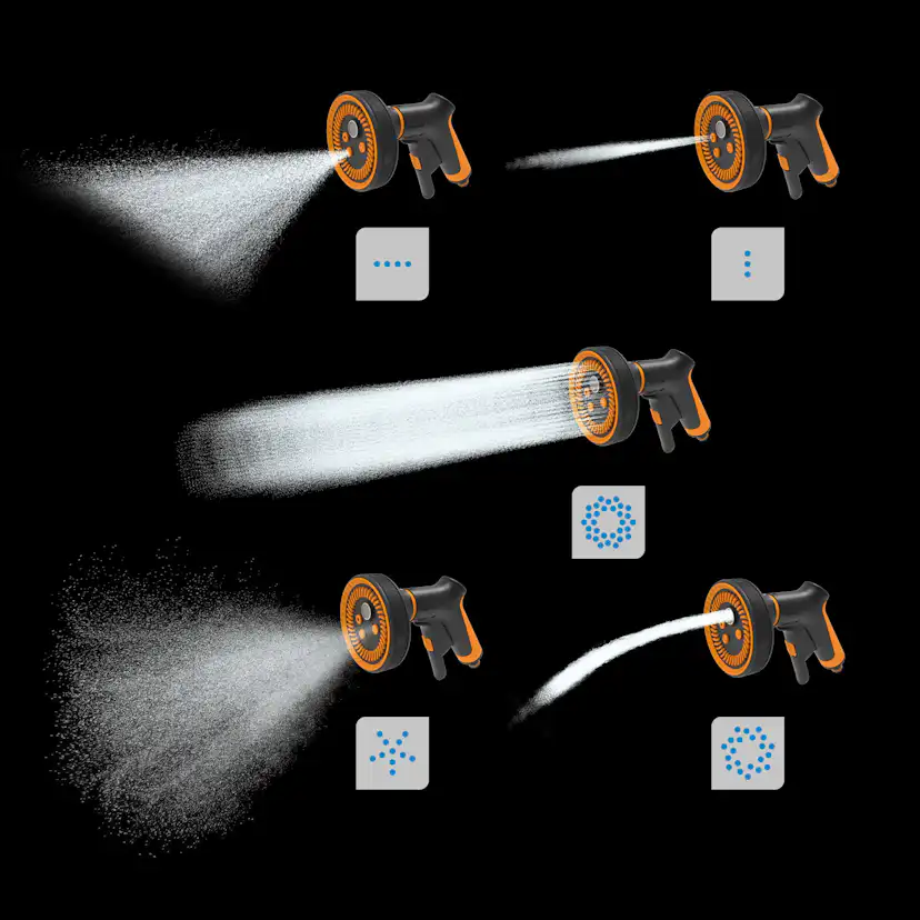 Bevattning Fiskars Slangkoppling Multifunktionell Sprinklerpistol