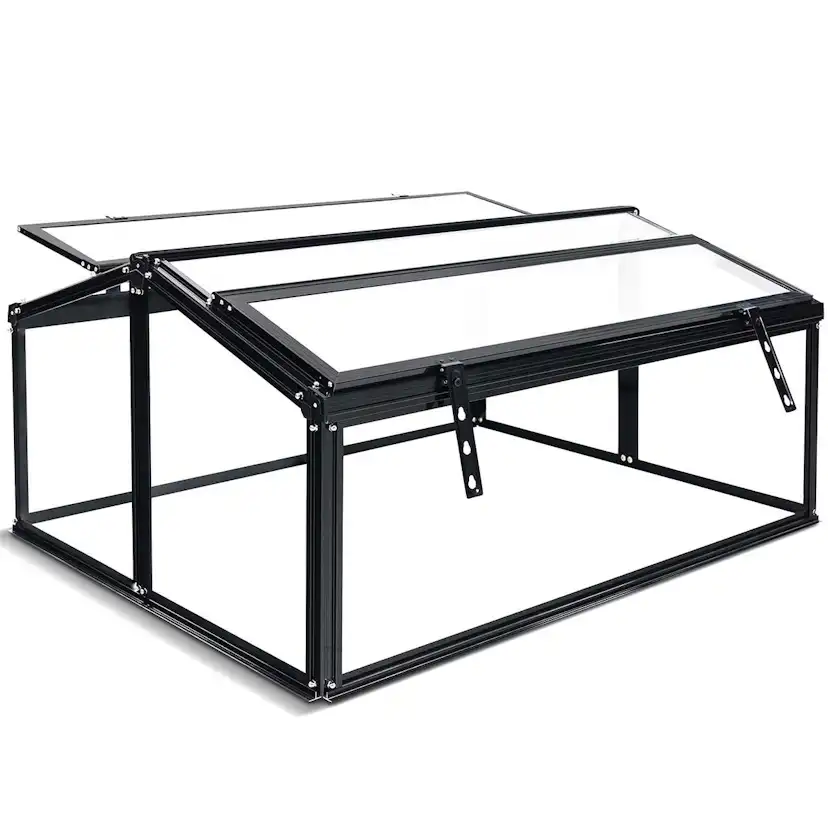 Växthus Metalcraft 1,13 kvm Svart Rektangulär