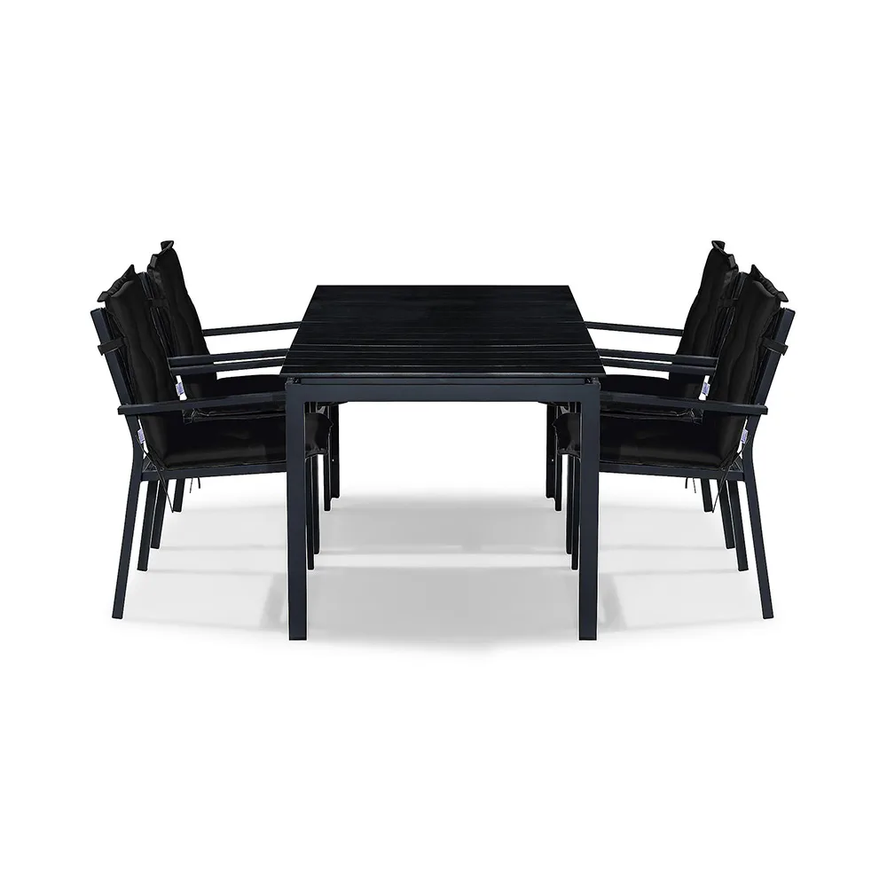 Matgrupp Comfort Garden Tunis 152-210x90 Aintwood med 4 Stapelstolar