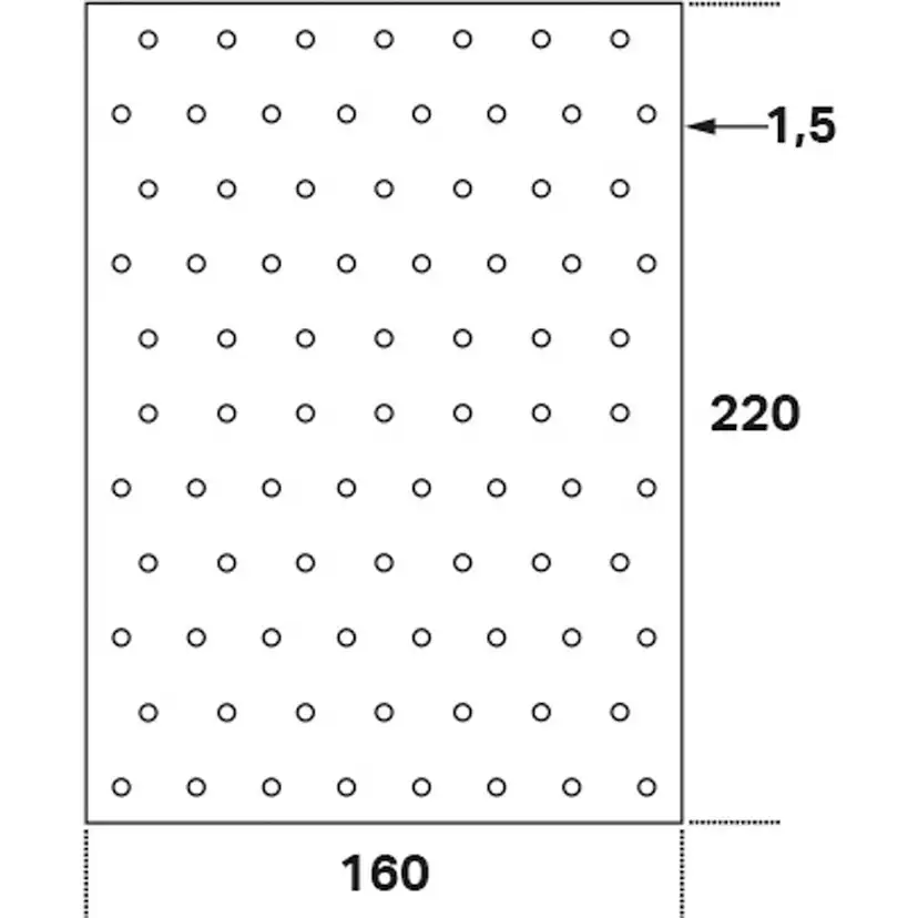 Hålplatta Hp 160x220x1,5 160x220x1,5 mm