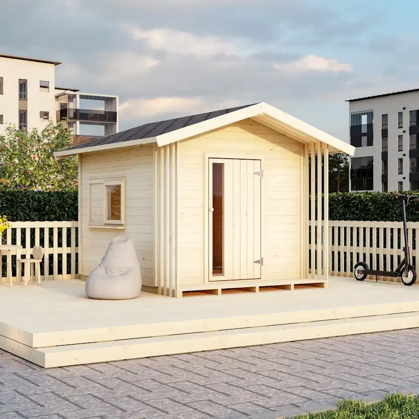 Lekstuga Luoman Lillevilla Satakieli 3,25 m² Trästuga med Sadeltak