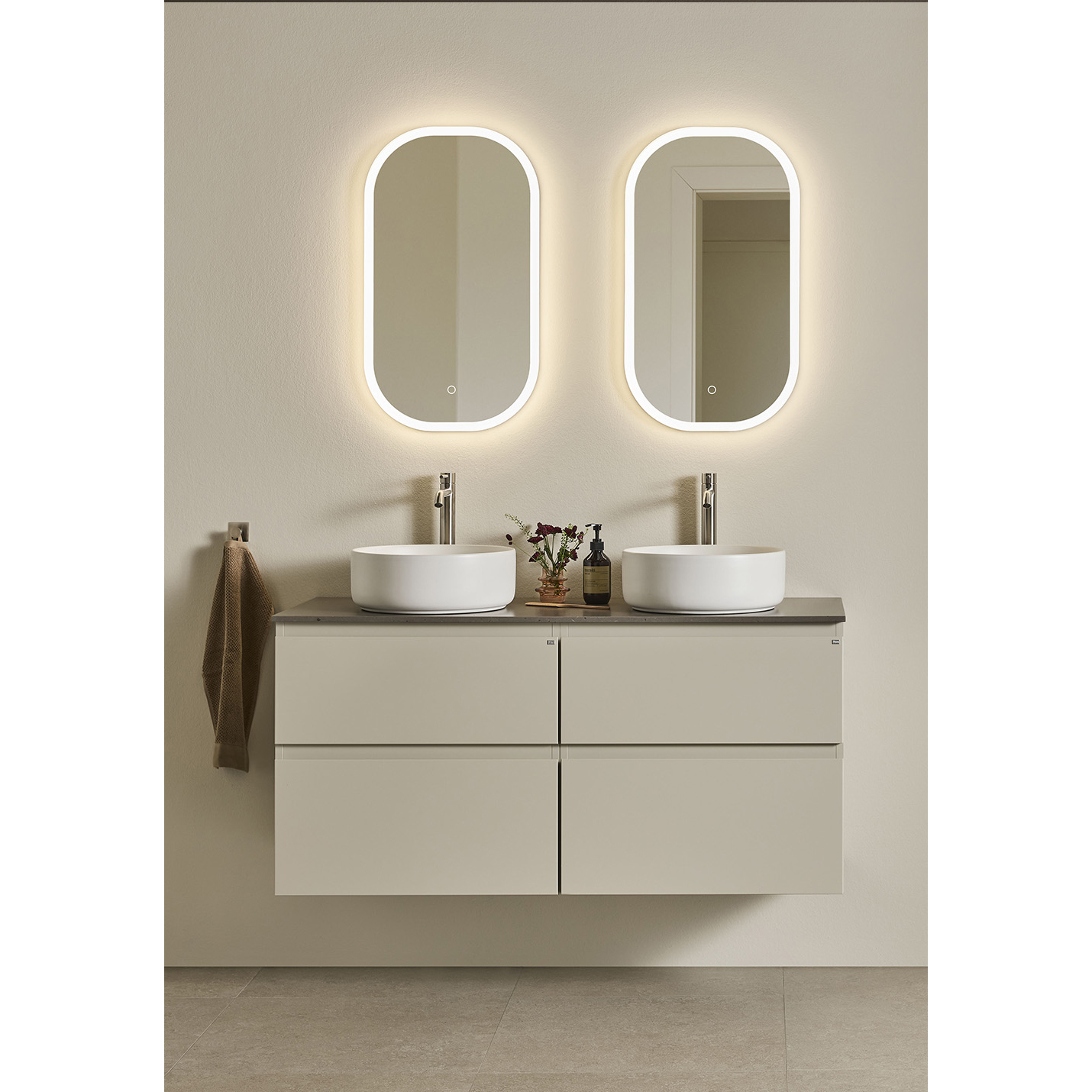 Tvättställsskåp Hafa Go Plus Beige, B: 1200mm