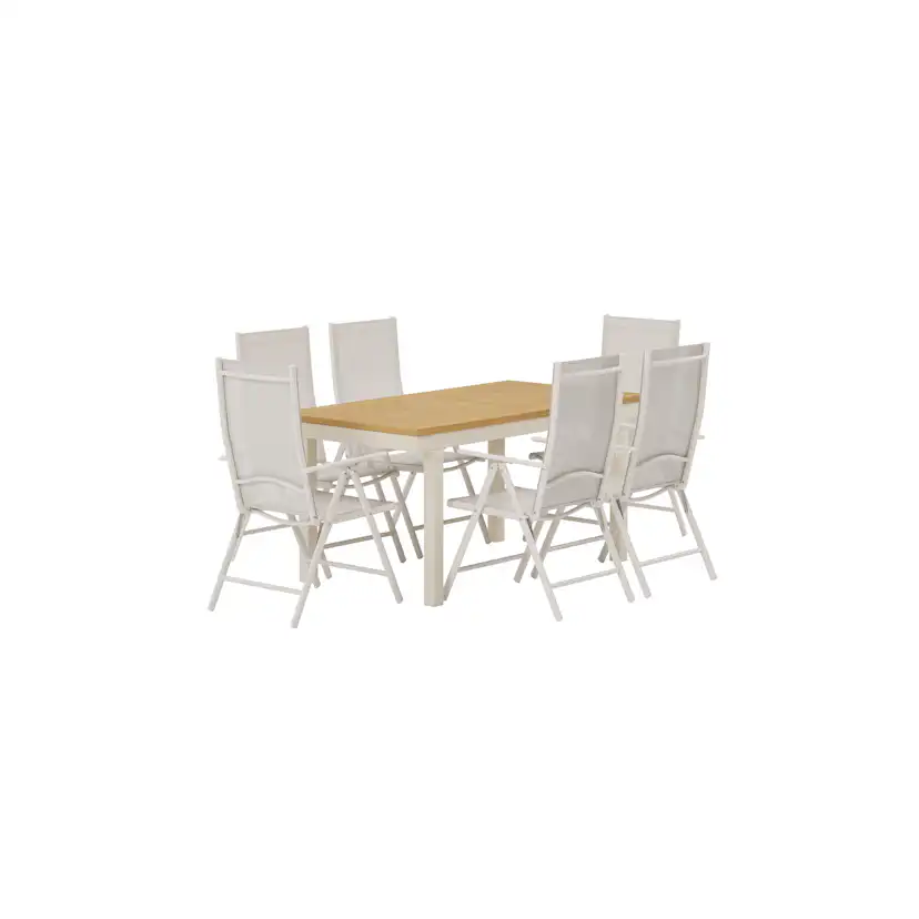 Matgrupp Utomhus Venture Home Panama 90x160 cm med 6 st Break Trädgårdsstolar