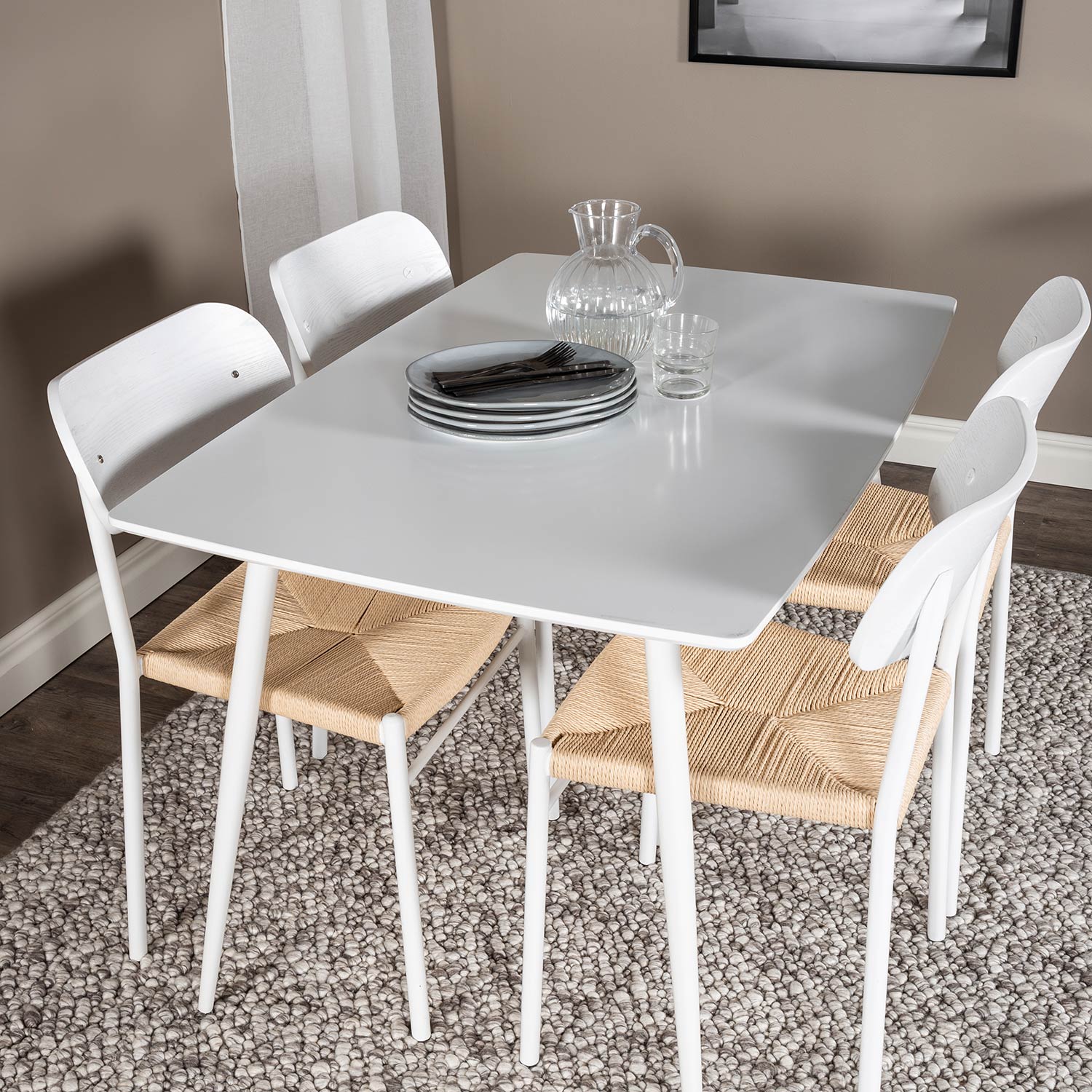 Matgrupp Venture Home Pobbie med 4 Peggy Stolar Vit