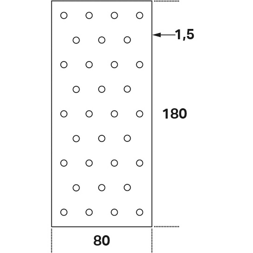 Hålplatta Hp 80x180x1,5 80x180x1,5 mm