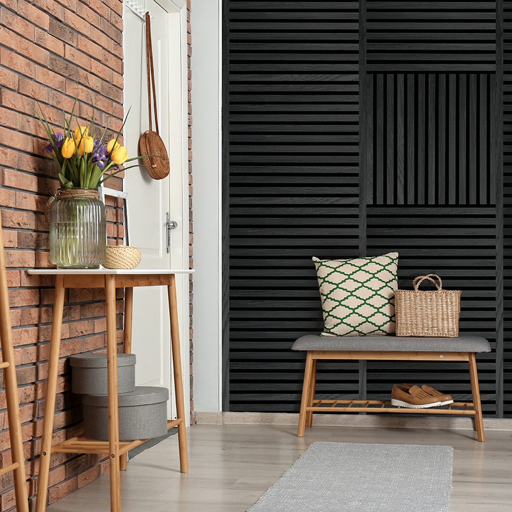 Akustikpanel SQUARE - Black oak 2st Svart ek