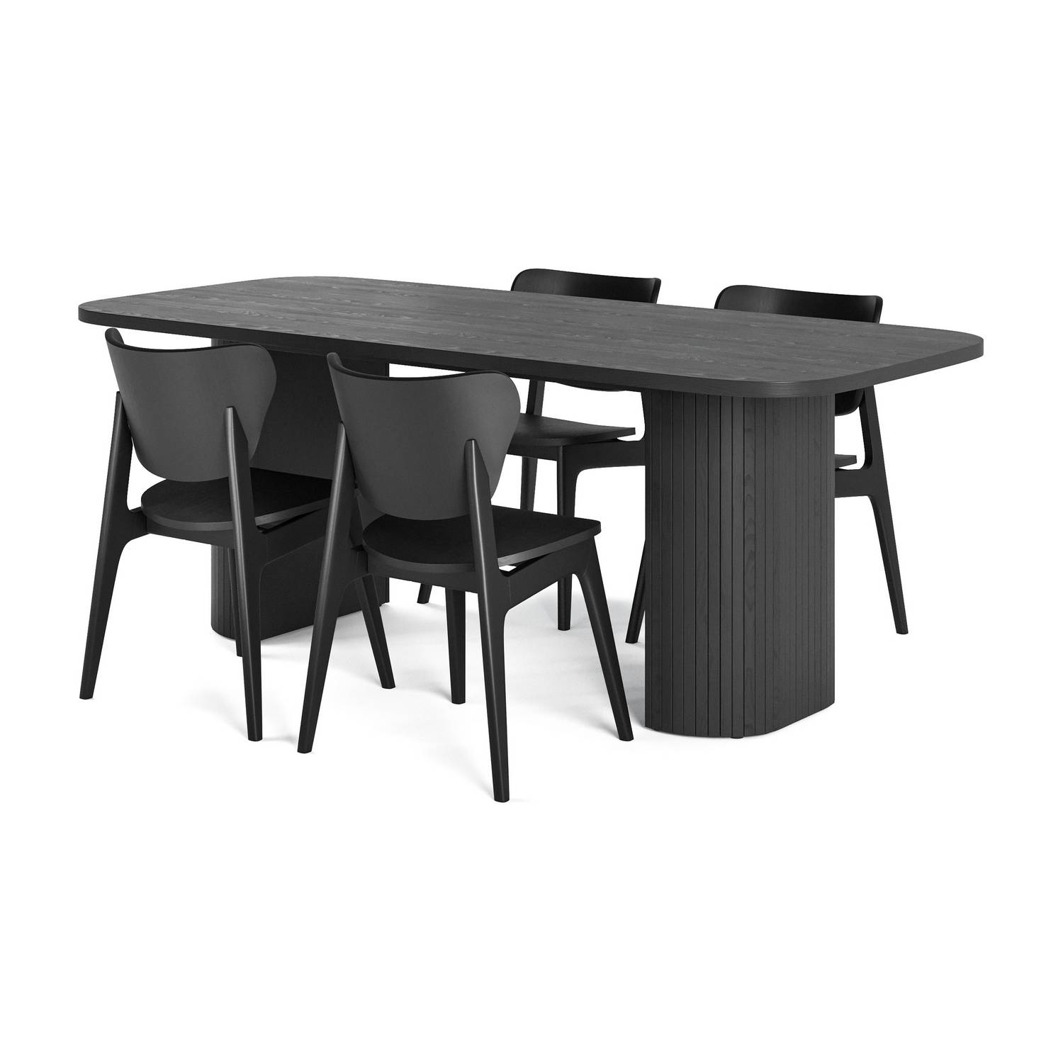 Matgrupp Bark Kopparbo Rektangulärt Matbord 200 cm med 4 Matstol Jerup