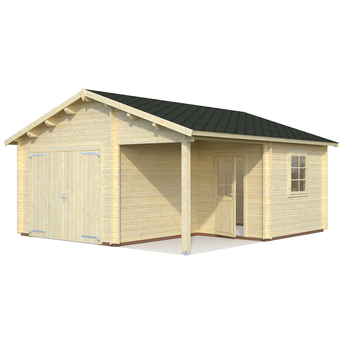 Roger 21,9+5,2 m2 with wooden gate Impregnerad transparent