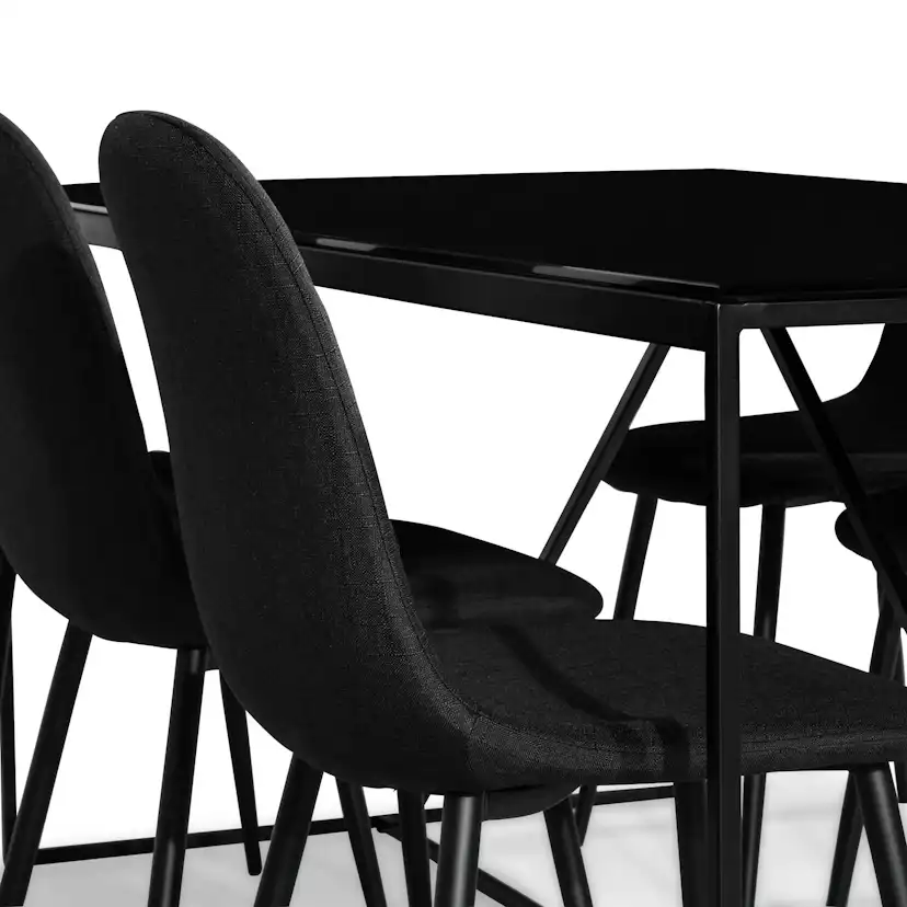 Matgrupp Basic Home Indy Rektangulärt Matbord 180 cm med 6 Nibe Matstol
