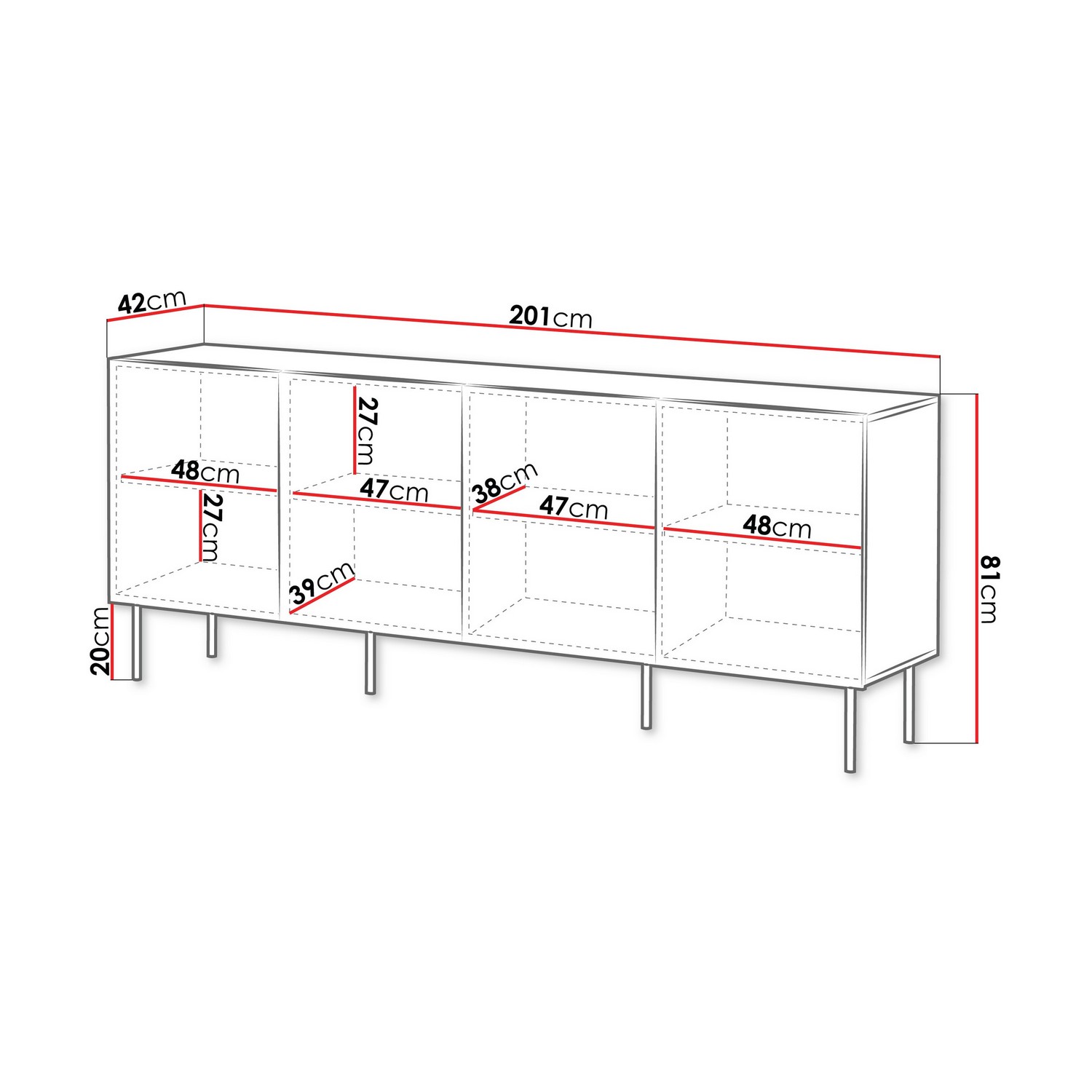Sideboard Scandinavian Choice Hammarstrand 201cm