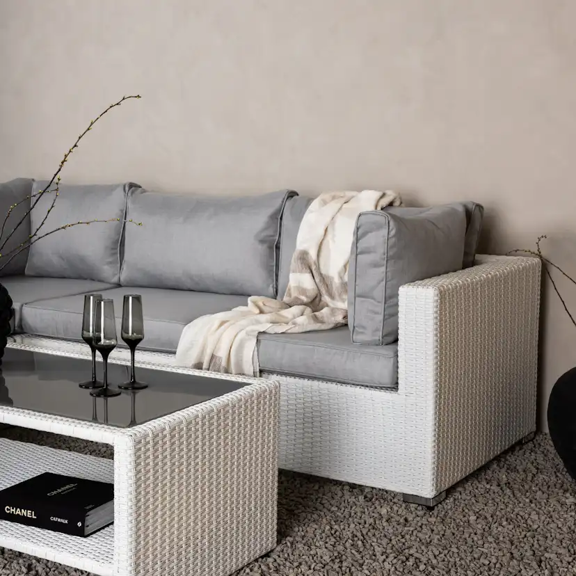 Amazon Modulsoffa 3+2+1 - Vit / grå dyna Vit
