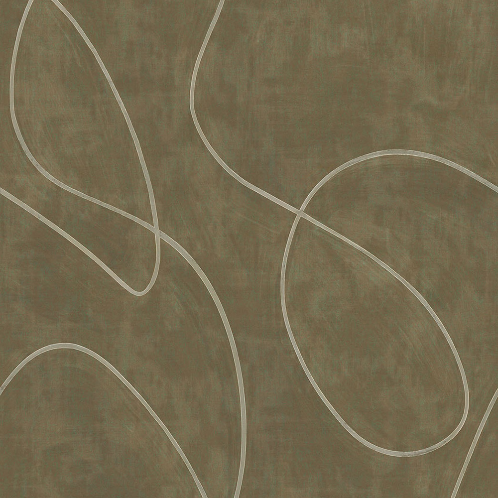 Fototapet Eijffinger Artifact väggbild Painted Lines Olive 312486
