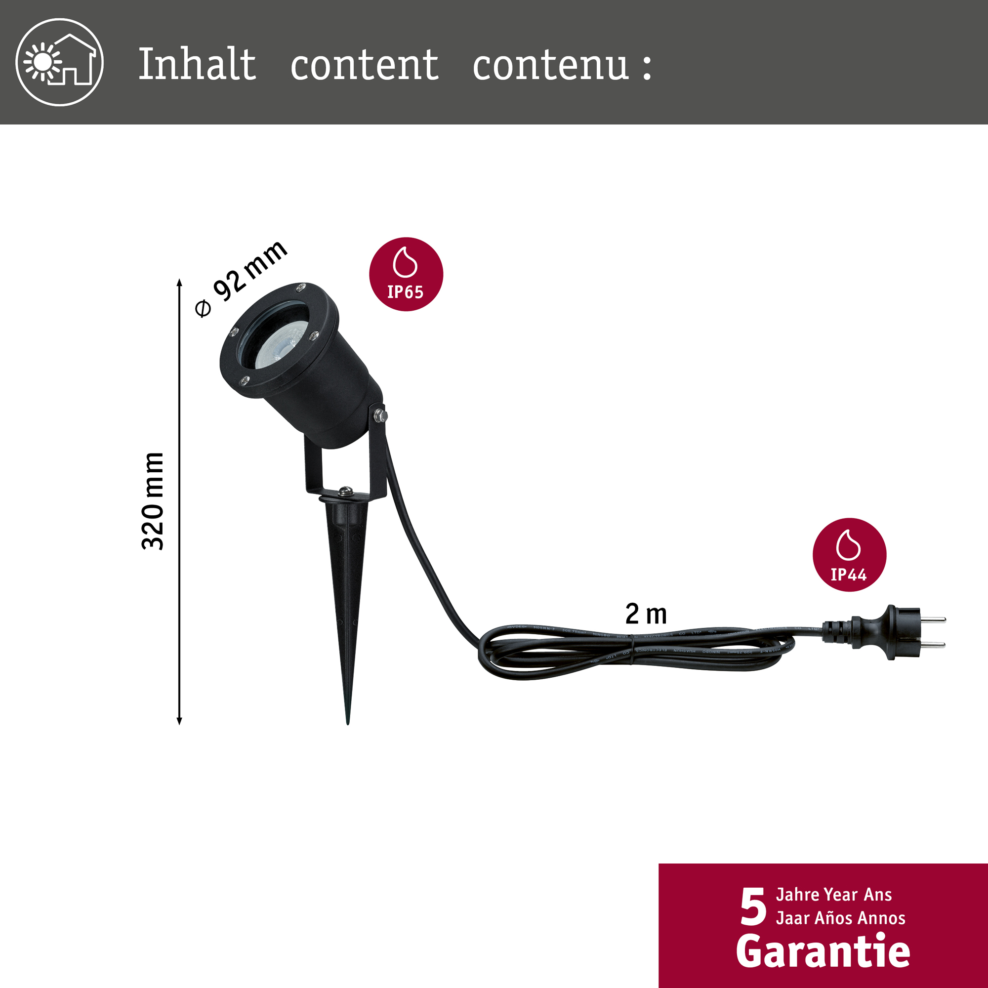 Spotlight LED Paulmann Garden Spot IP65 230V Ljus: Soft White