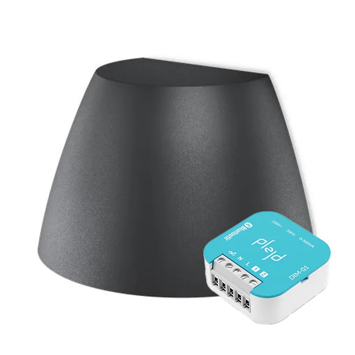 Dimmer Plejd 6 st Väggarmatur OUT-02-U Svart + DIM-01