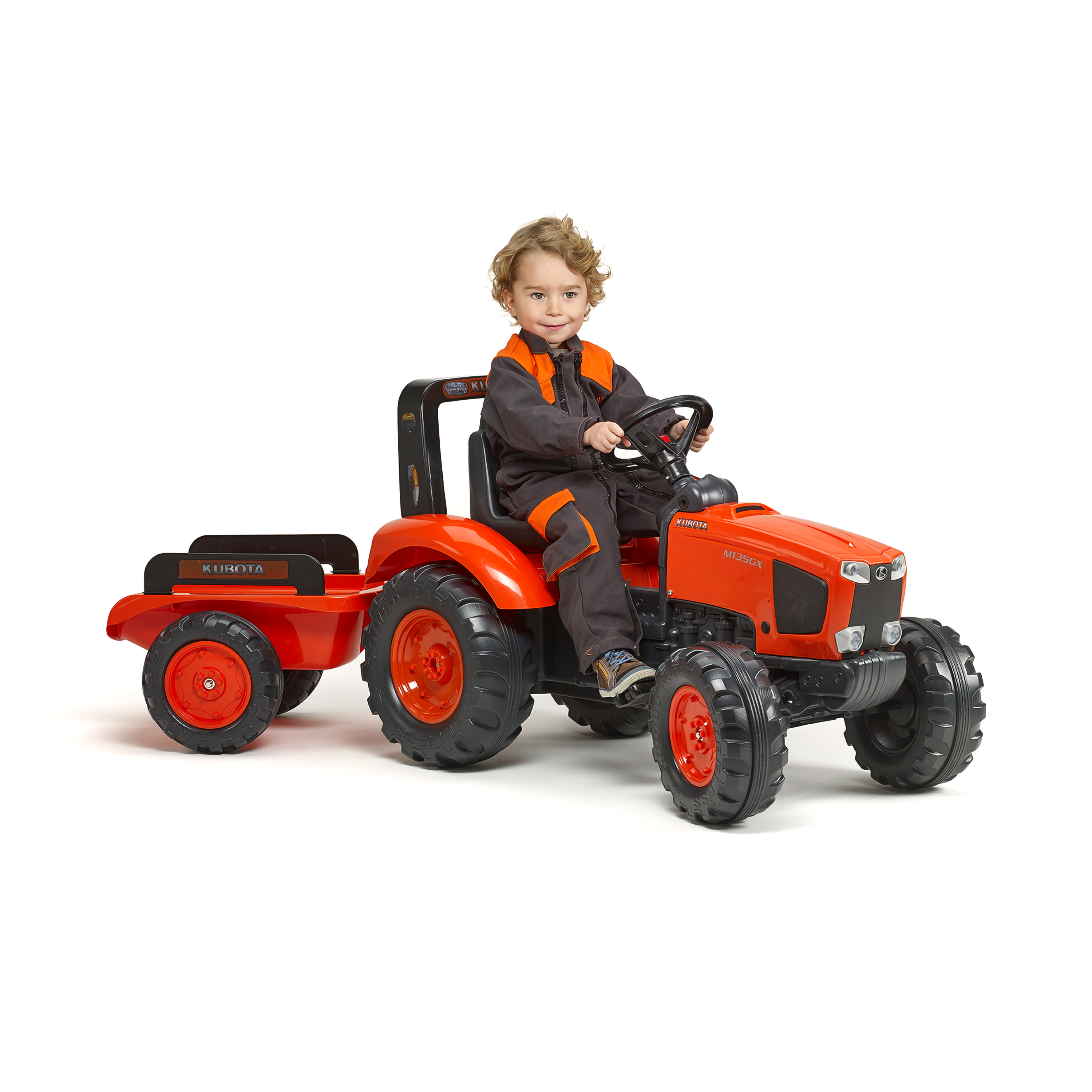 Trampbil FALK Traktor med vagn Kubota 808-131