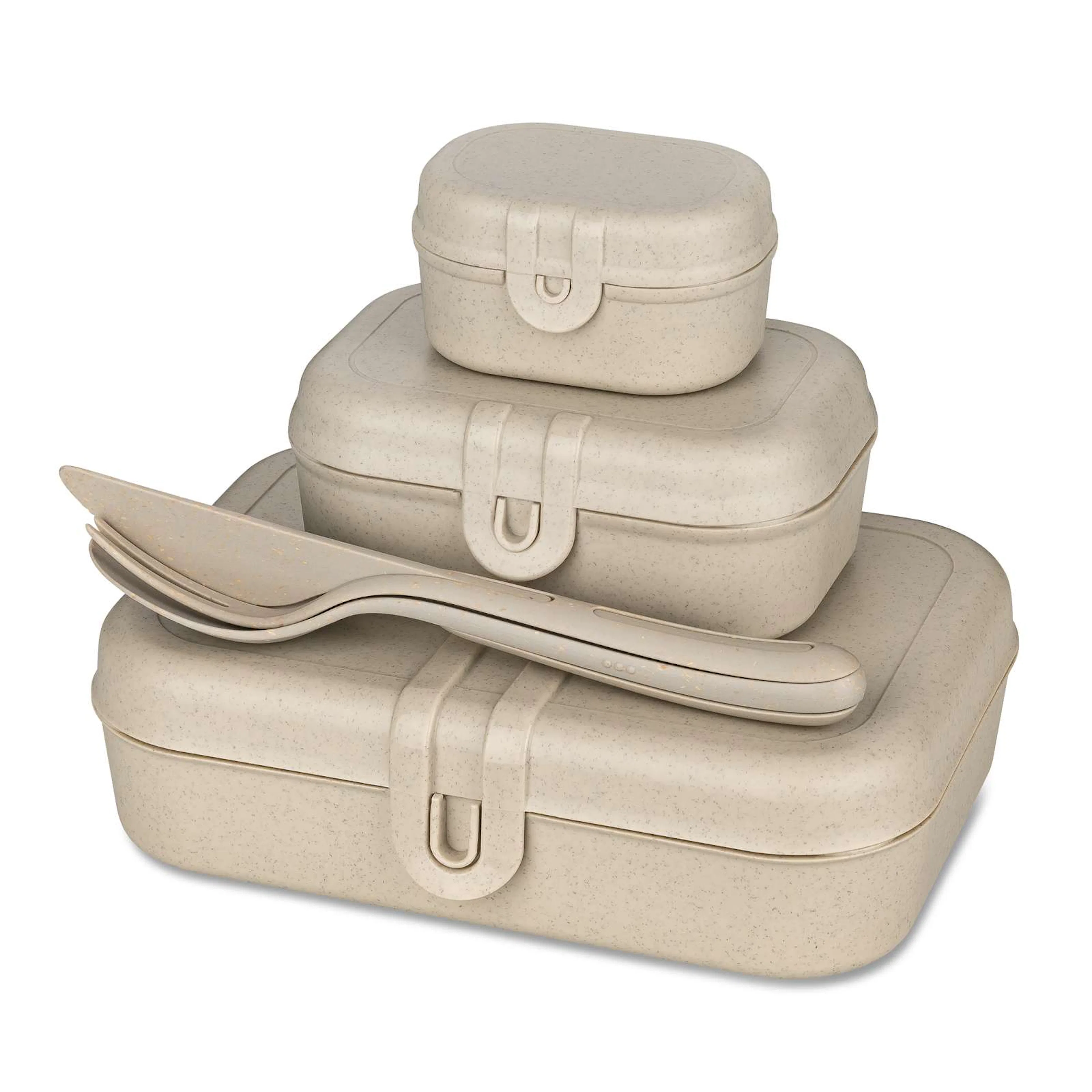 Lunchbox Koziol Pascal Ready Set med 3x och Bestick