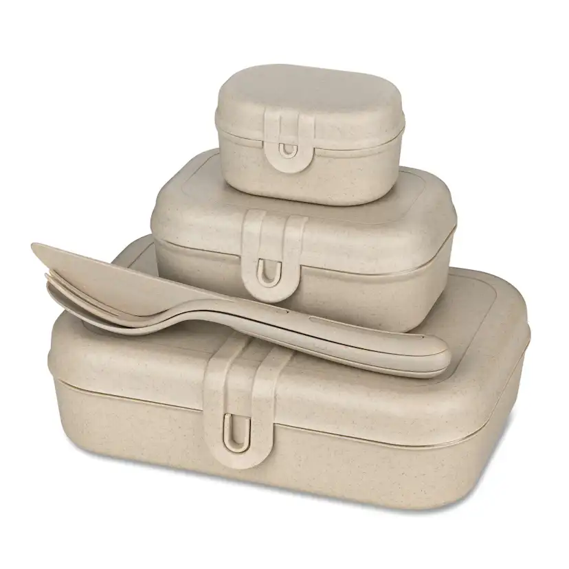 Lunchbox Koziol Pascal Ready Set med 3x och Bestick