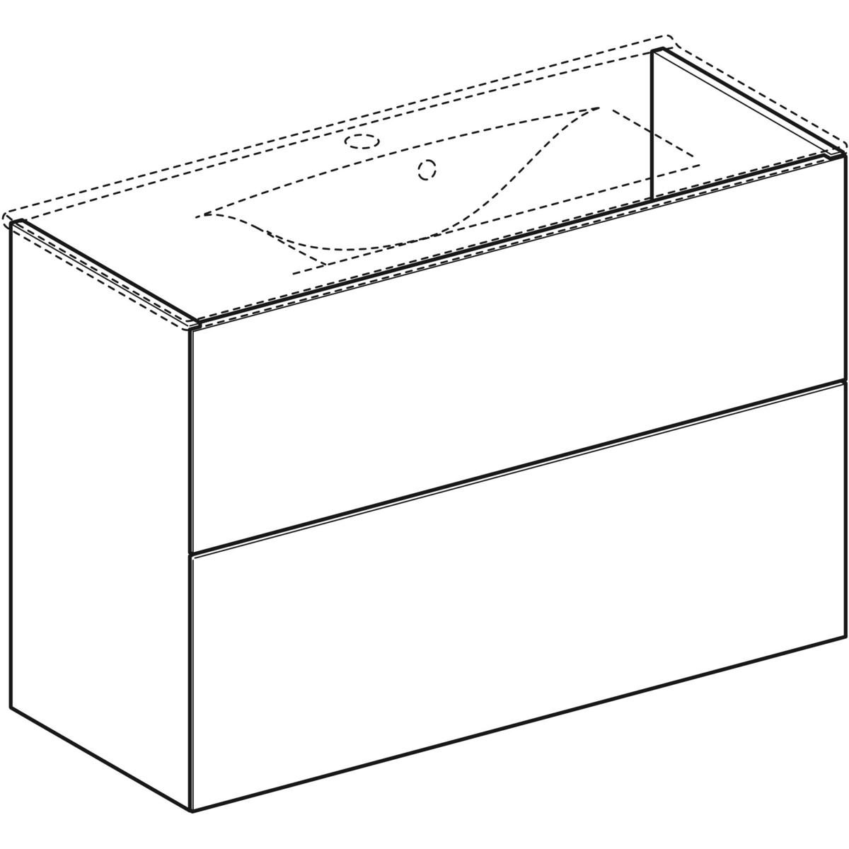 Ifö Elegant underskåp för möbeltvättställ, med två lådor, ko Vit, 900x600 mm
