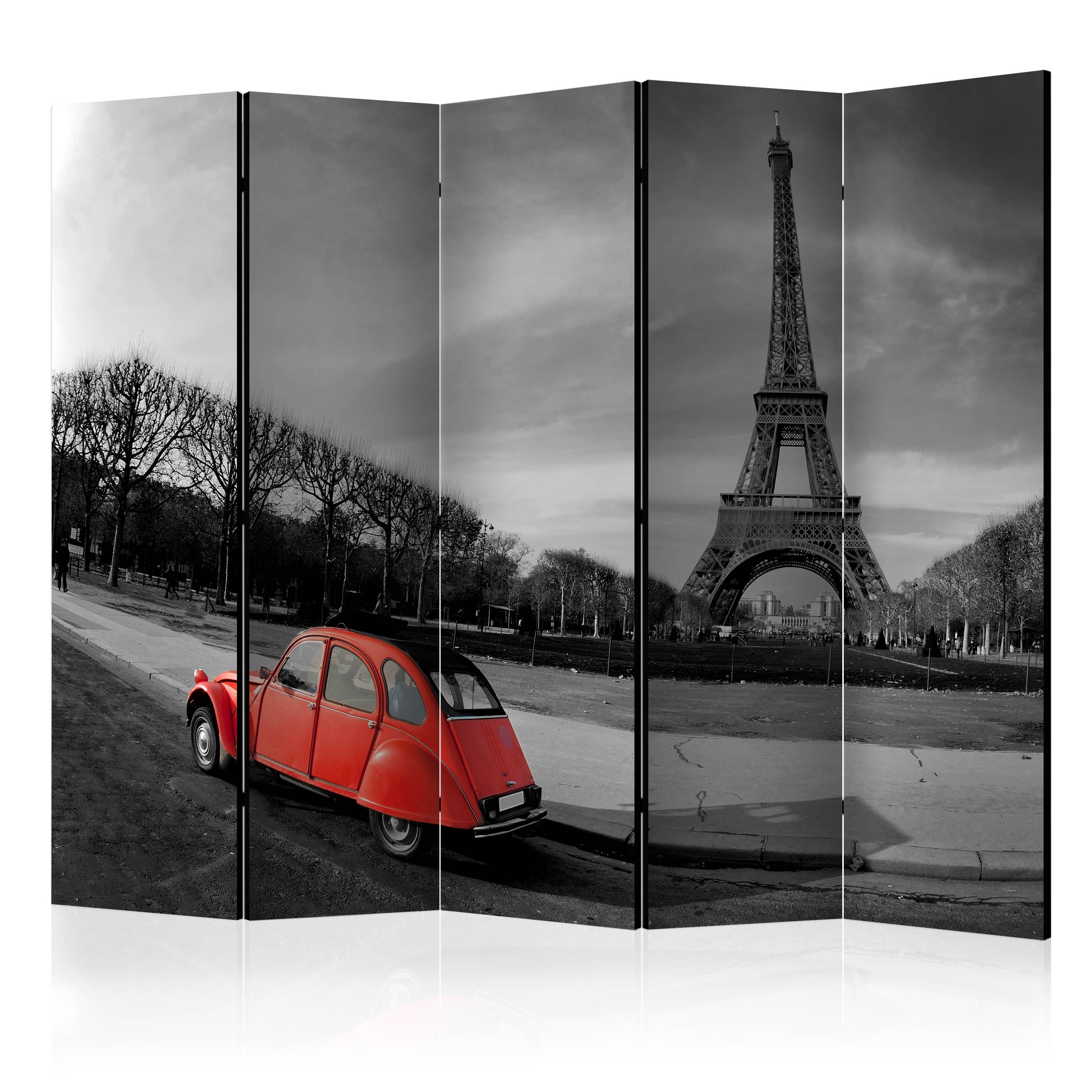 Rumsavdelare Skärmvägg Arkiio Eiffel Tower And Red Car II 225x172 cm