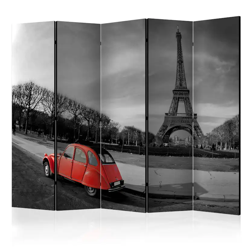 Rumsavdelare Skärmvägg Arkiio Eiffel Tower And Red Car II 225x172 cm
