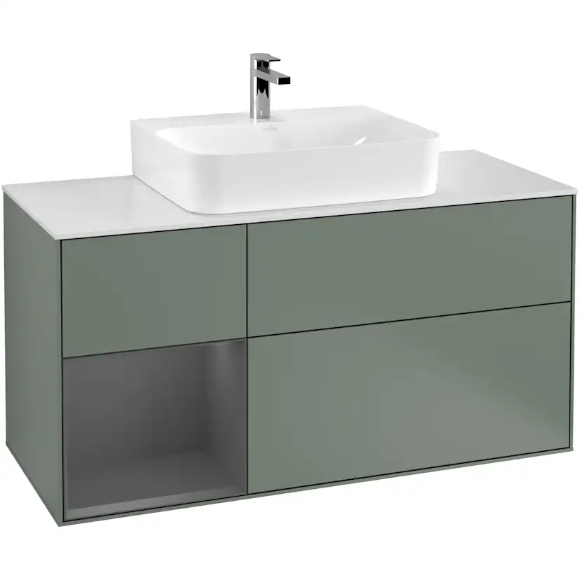 Tvättställsskåp Villeroy & Boch Finion med 3 Lådor Hylla och Bänkskiva för Centrerat Tvättställ