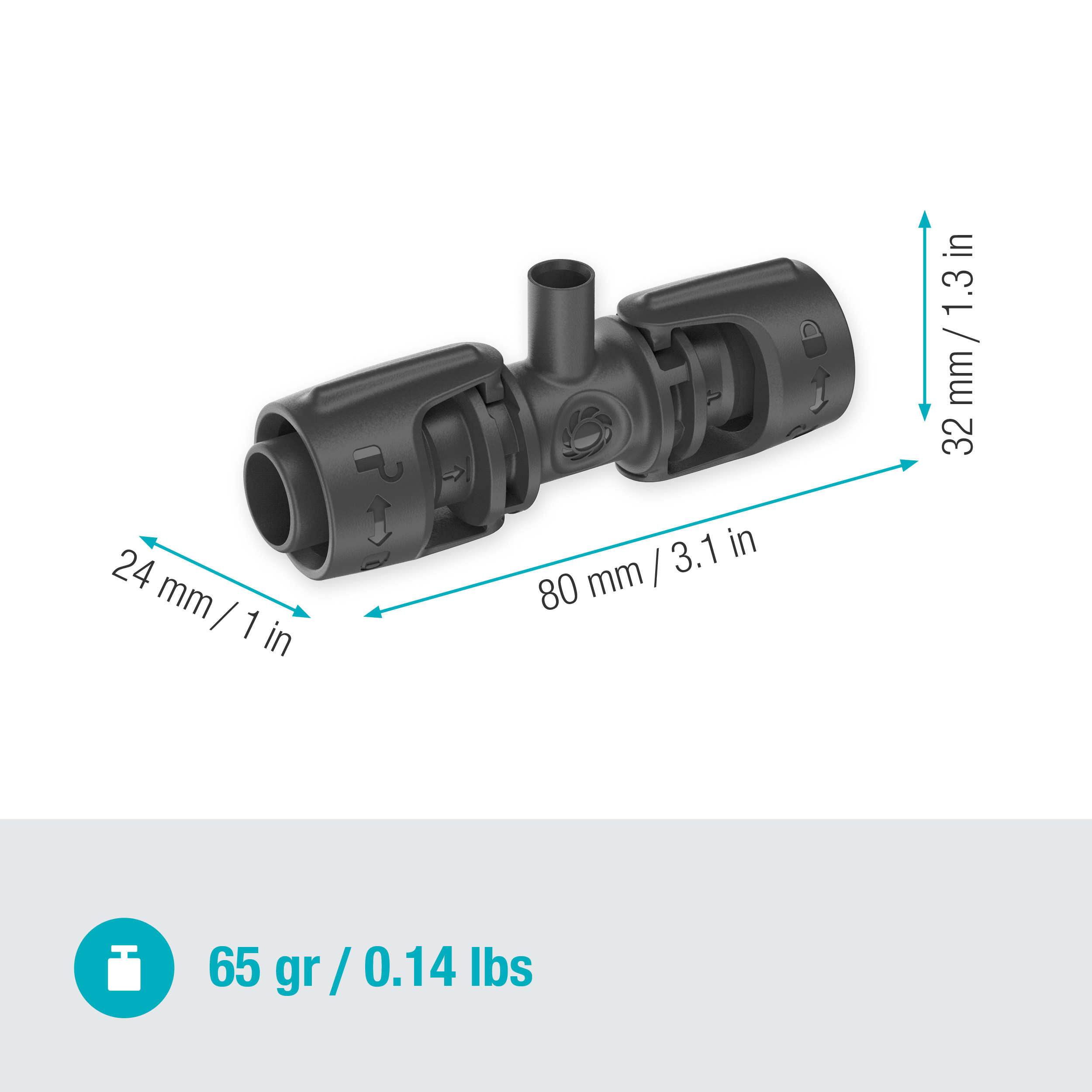 T-koppling Gardena Micro-Drip med Spridarfäste 13 mm (1/2")