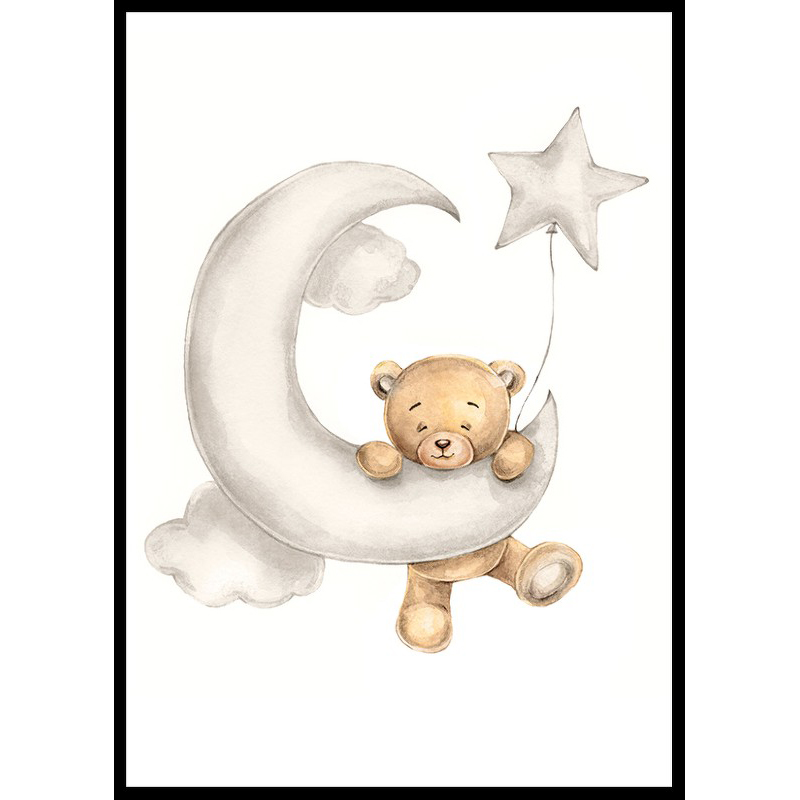 Poster Gallerix Teddy Bear Climbing The Moon