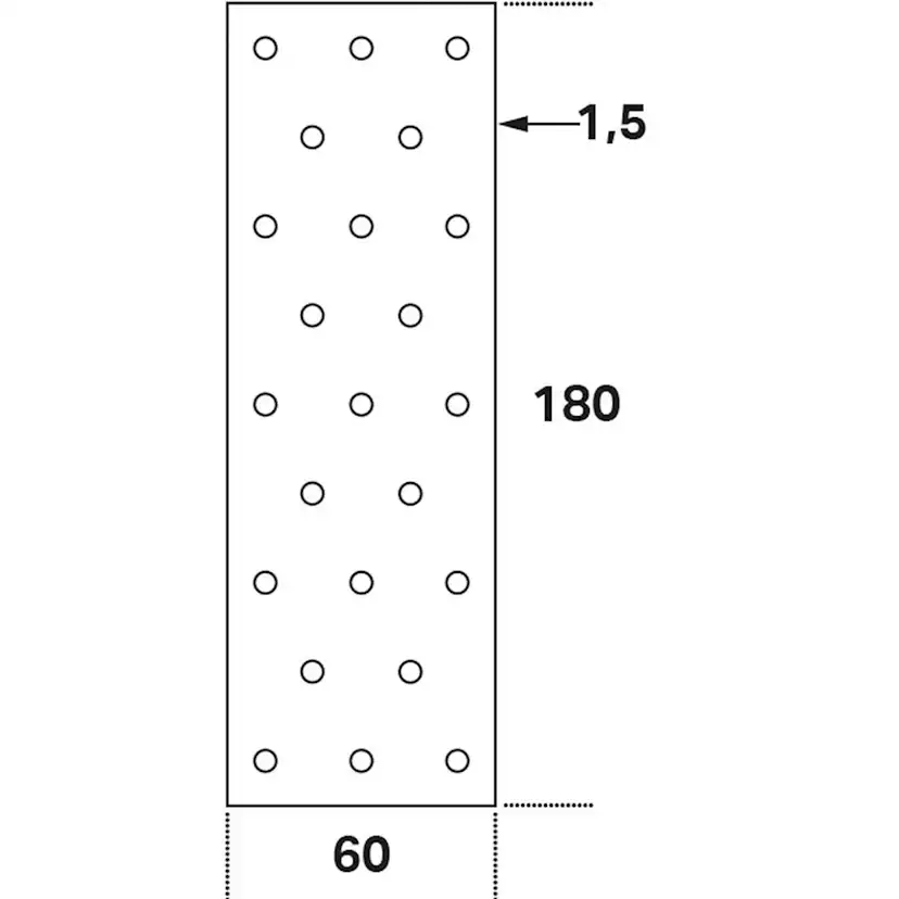 Hålplatta Hp 60x180x1,5 60x180x1,5 mm