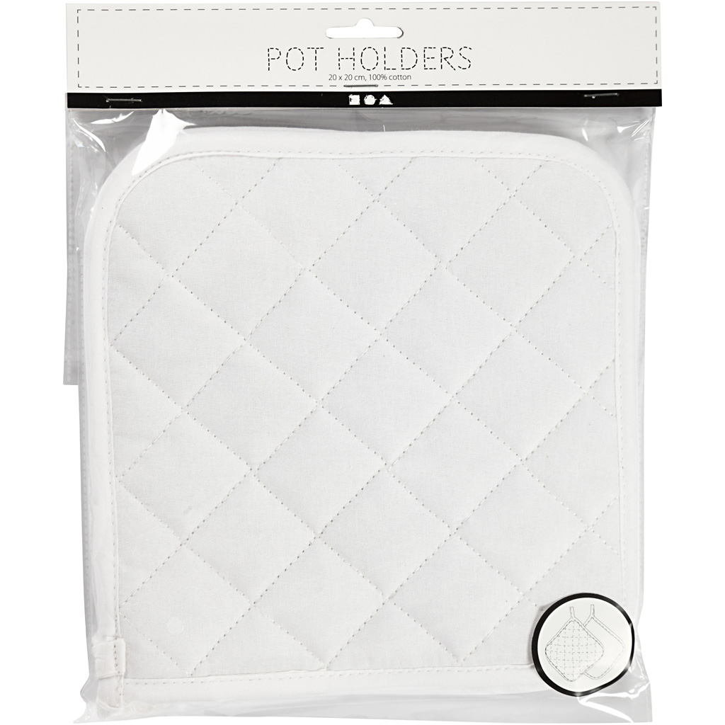 Grytlappar Creativ Company Stl 20x20 cm Vit 1 Par