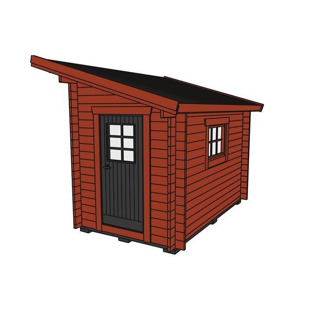 Friggebod Baseco Klippen 6 m² Knuttimrat Förråd i Obehandlad Trä